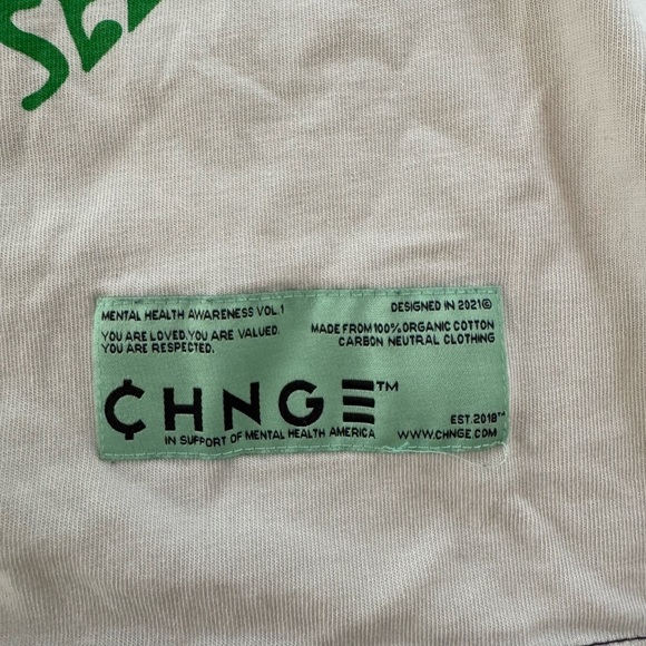 RARE DISCONTINUED CHNGE Mental Health Self Care Split Tshirt Unisex Size Small - Picture 3 of 7